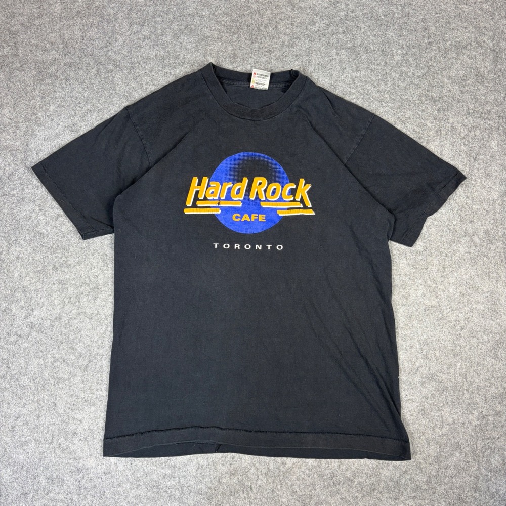 Vintage Hard Rock Cafe Toronto T-Shirt Black Fruit of the Loom Single Stitch L